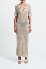 Sophisticated vacation luxury outfit silk knit dress Singapore fashion STUDIO ALTC NODO KNIT DRESS