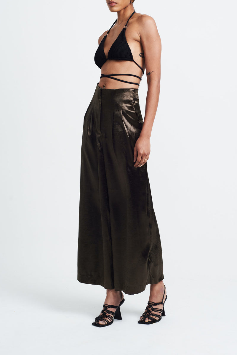 Bohemian luxury vacation resortwear wide leg pants sustainable  STUDIO ALTC LUCE TROUSERS