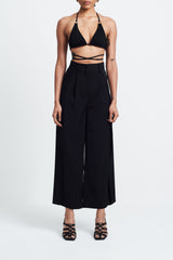 Sophisticated sporty mid waist office pants in black STUDIO ALTC SABBIA PANEL TROUSERS