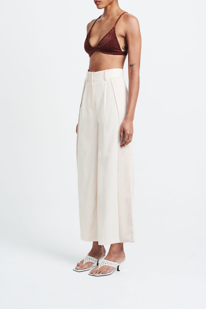 Longline high waist work trousers, slow luxury and elegant silhouette STUDIO ALTC SABBIA PANEL TROUSERS