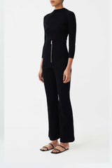 High waist corset back pants with flared hem, sustainable fashion brand INCROCIO FLARE TROUSERS