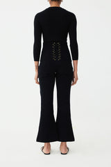 High waist corset back pants petite style alternative streetwear INCROCIO FLARE TROUSERS