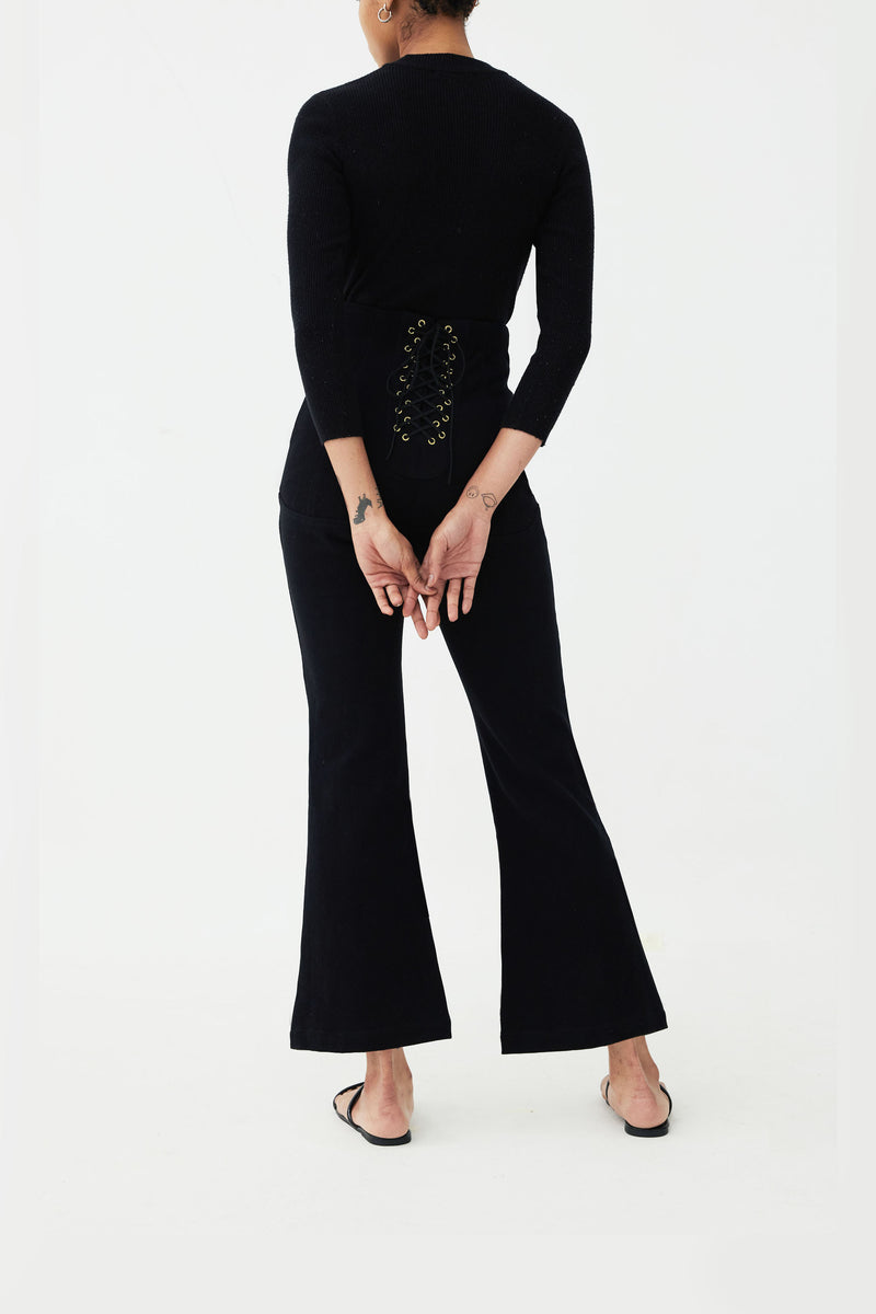 Sustainable fashion brand corset back INCROCIO FLARE PANTS