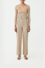 Luxury high waist statement pants by sg sustainable brand FASCIA BUCKLE TROUSERS 