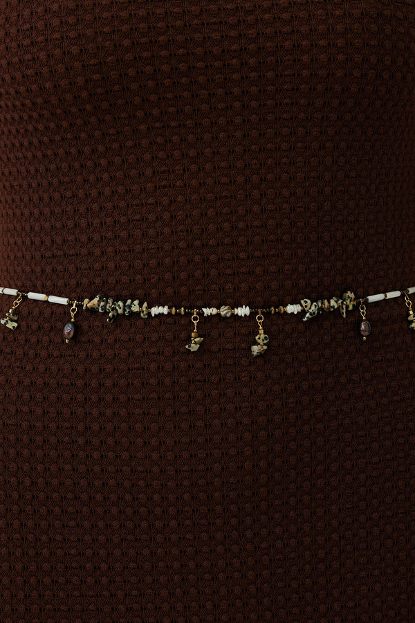 Bohemian pearl waist chain with natural shell beads