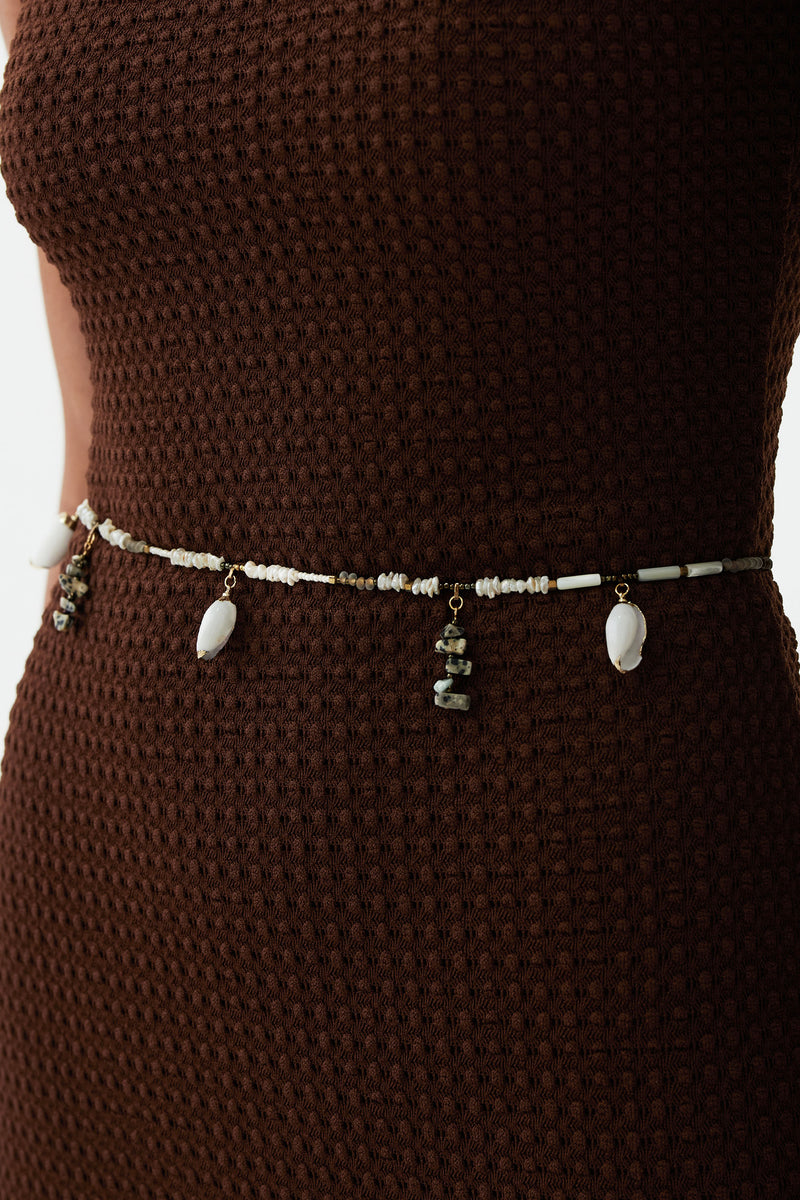 Handmade pearl and shell bohemian waist chain