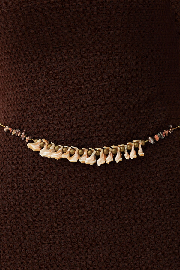 Handmade bohemian waist chain with natural materials